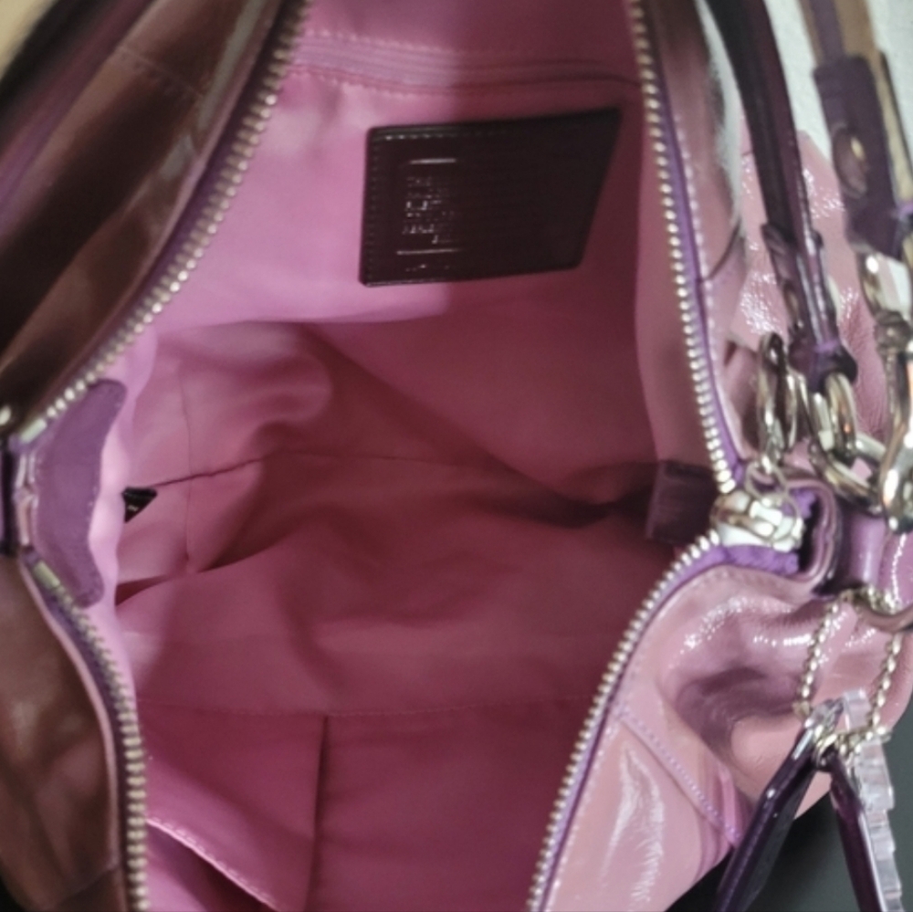 GUC Vintage Coach Poppy Jazzy Pink Patent Leather Shoulder Hobo Bag - Picture 11 of 13